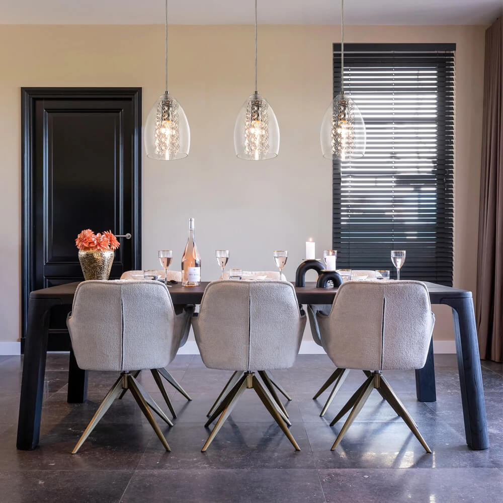 Pendantlightie-1-Light Glass Bell Pendant With Crystal Accent-Pendants--