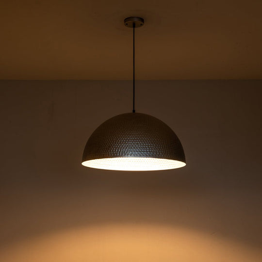 Pendantlightie-1-Light Hammered Metal Dome Pendant Light-Pendants--