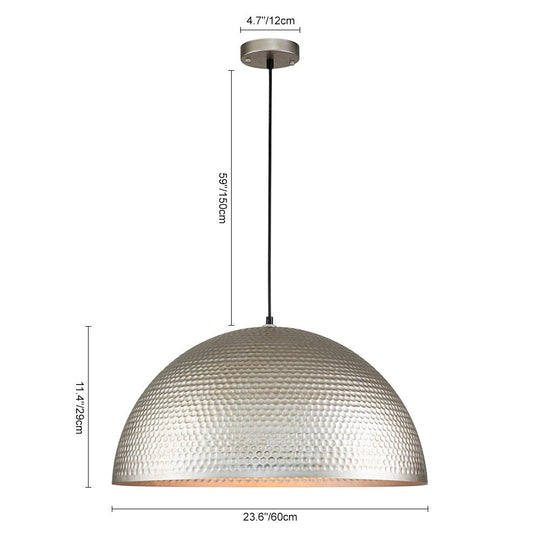Pendantlightie-1-Light Hammered Metal Dome Pendant Light-Pendants--