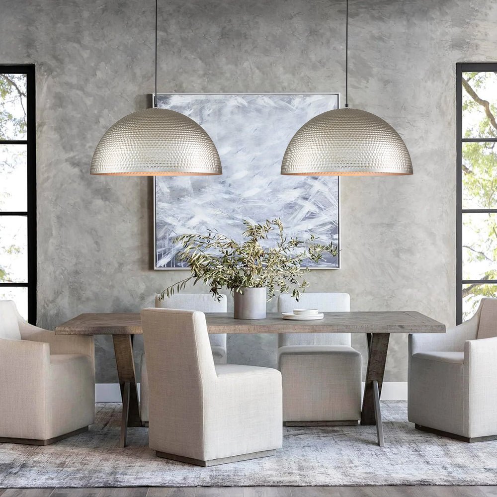 Pendantlightie-1-Light Hammered Metal Dome Pendant Light-Pendants--
