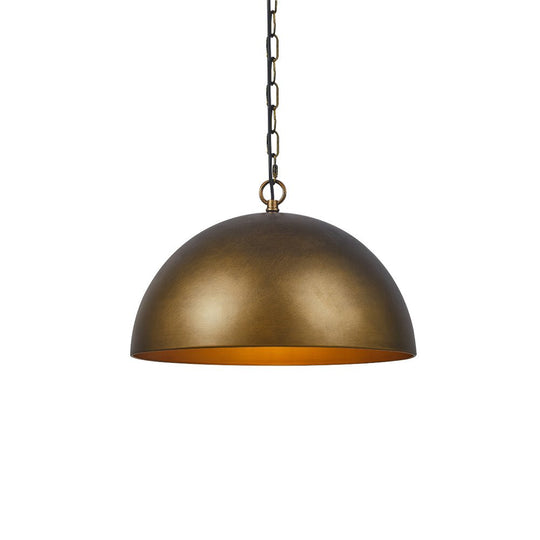 Pendantlightie-1-Light Industrial Metal Dome Pendant Light For Kitchen Island-Pendants-Antique Brown-