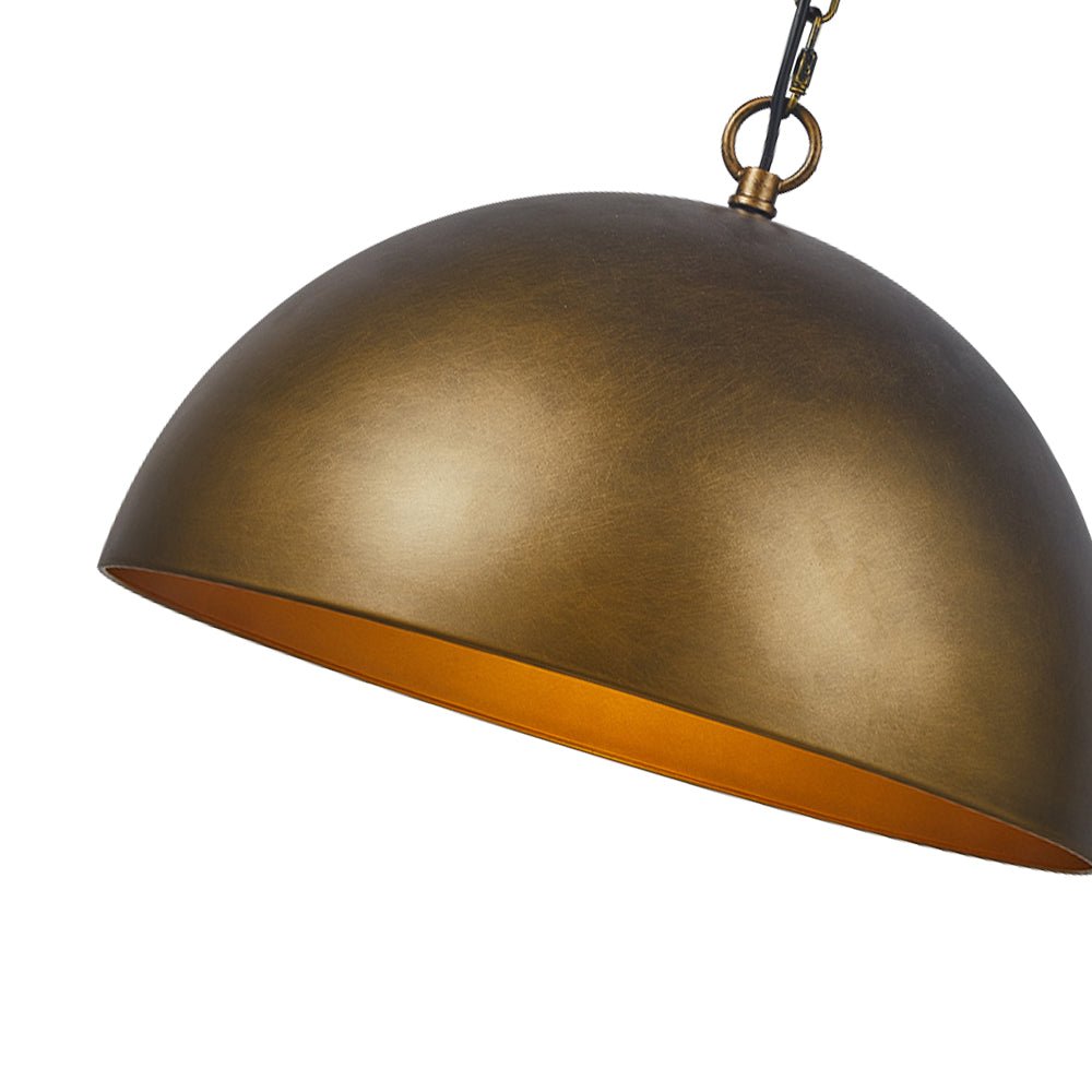Pendantlightie-1-Light Industrial Metal Dome Pendant Light For Kitchen Island-Pendants-Antique Brown-