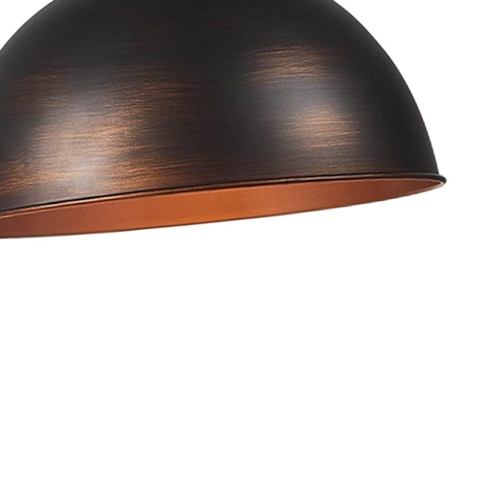 Pendantlightie-1-Light Industrial Metal Dome Pendant Light For Kitchen Island-Pendants-Antique Brown-