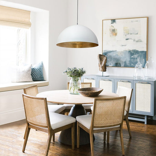 Pendantlightie-1-Light Industrial Metal Dome Pendant-Pendants-23.6 Inches-White