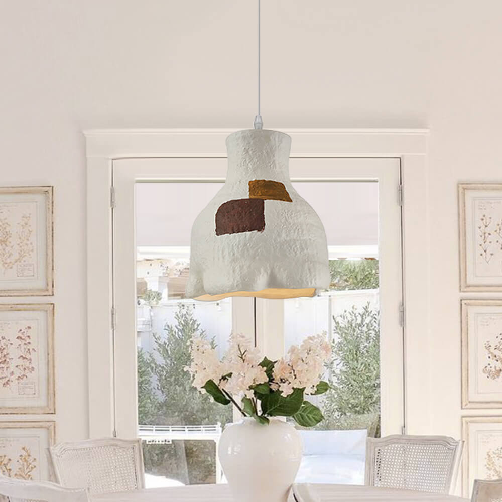 Pendantlightie-1-Light Irregular Design Wabi Sabi Pendant-Pendants-Bell-Brown Painting