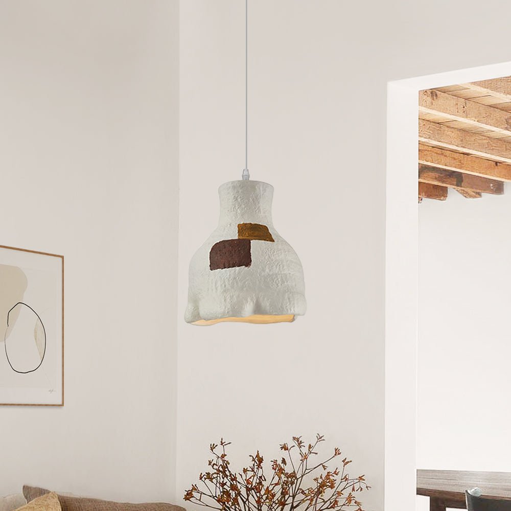 Pendantlightie-1-Light Irregular Design Wabi Sabi Pendant-Pendants-Bell-Brown Painting
