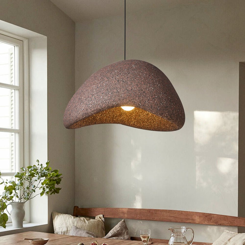 Pendantlightie-1-Light Wabi Sabi Handmade Pendant Light-Pendants-Small-Spots Dark Red