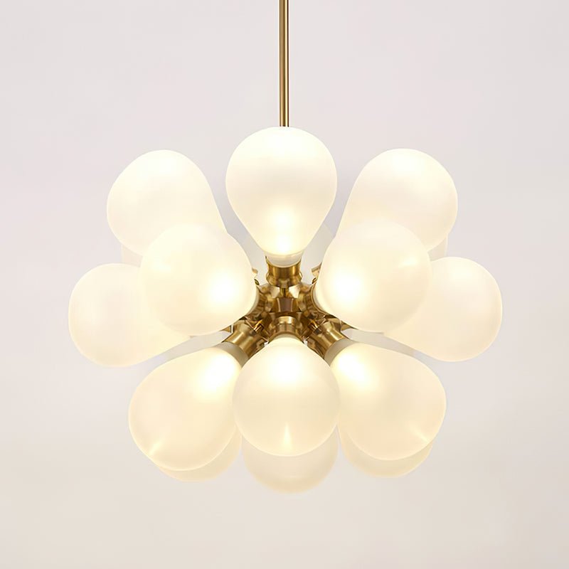 Pendantlightie-18-Light Hand-Blown Glass White Sputnik Sphere Bubble Chandelier-Chandeliers--