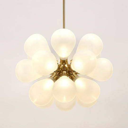 Pendantlightie-18-Light Hand-Blown Glass White Sputnik Sphere Bubble Chandelier-Chandeliers--