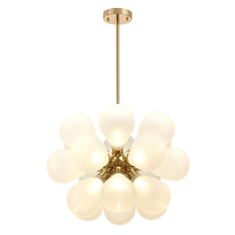 Pendantlightie-18-Light Hand-Blown Glass White Sputnik Sphere Bubble Chandelier-Chandeliers--