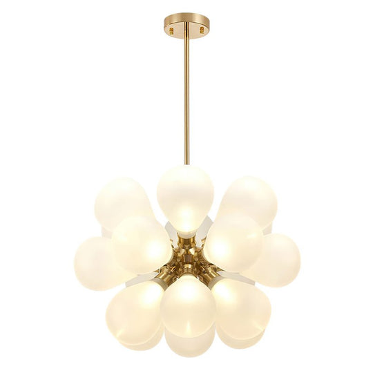 Pendantlightie-18-Light Hand-Blown Glass White Sputnik Sphere Bubble Chandelier-Chandeliers--