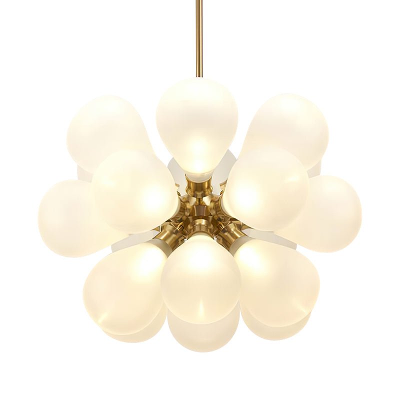 Pendantlightie-18-Light Hand-Blown Glass White Sputnik Sphere Bubble Chandelier-Chandeliers--