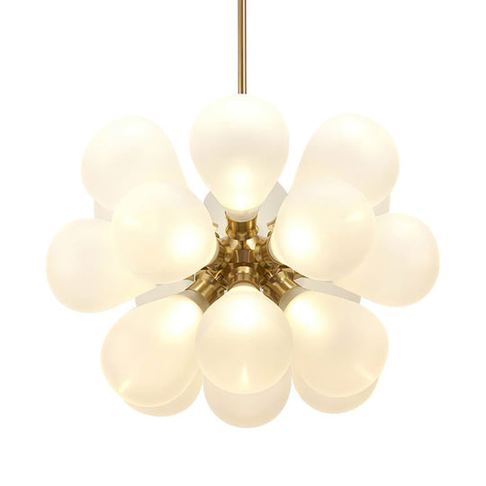 Pendantlightie-18-Light Hand-Blown Glass White Sputnik Sphere Bubble Chandelier-Chandeliers--
