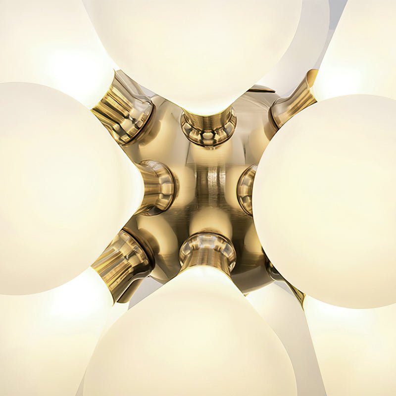 Pendantlightie-18-Light Hand-Blown Glass White Sputnik Sphere Bubble Chandelier-Chandeliers--