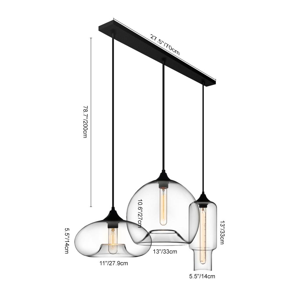 Pendantlightie-3-Light Glass Cluster Pendant Light-Pendants--