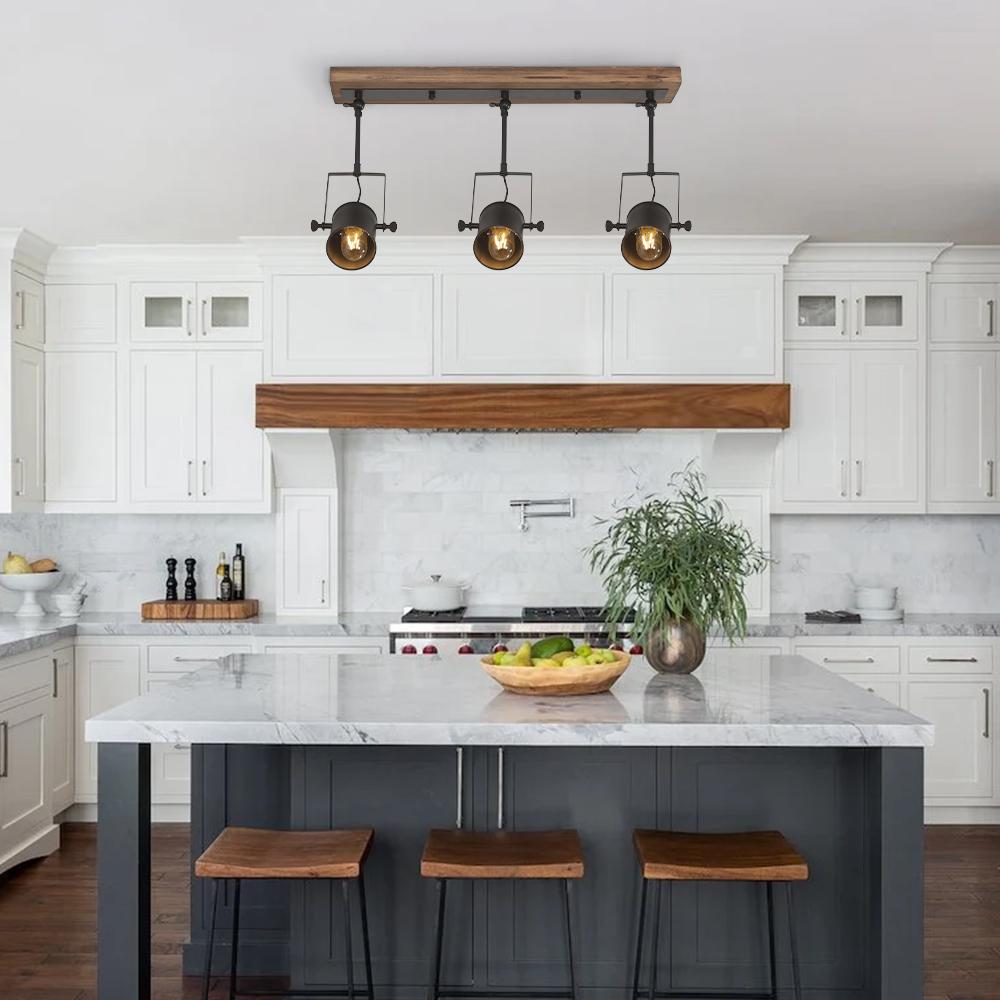 Track Light With Island Kiven H Type Track Lighting, 3 Light Modern