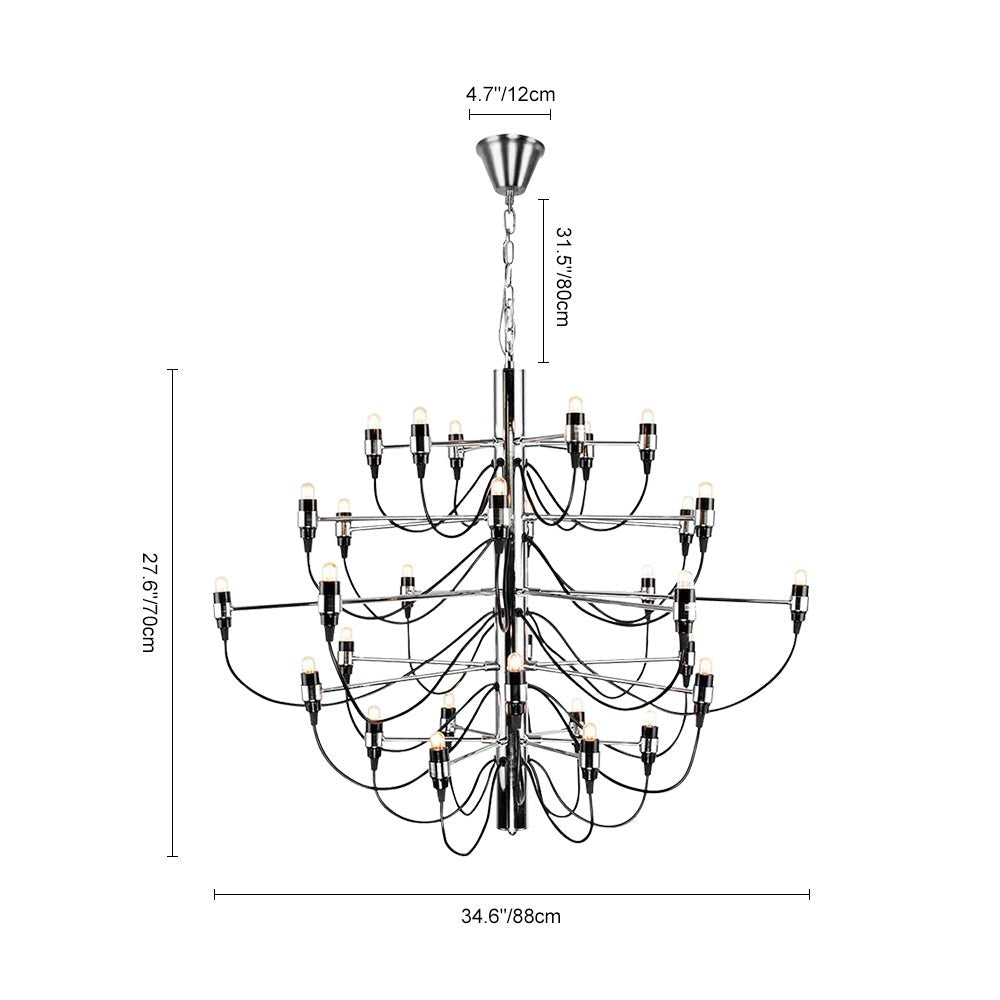 Pendantlightie-30-Light Vintage Statement Chandelier-Chandeliers-Chrome-