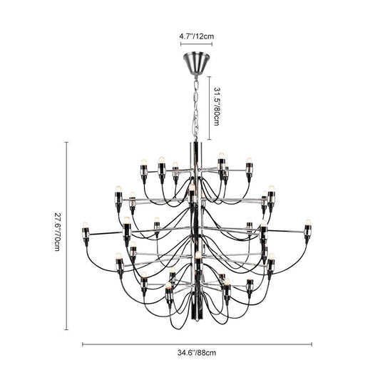 Pendantlightie-30-Light Vintage Statement Chandelier-Chandeliers-Chrome-