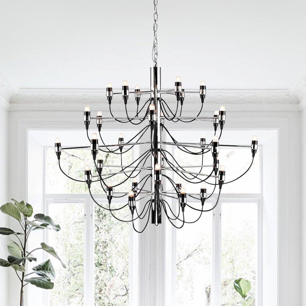 Pendantlightie-30-Light Vintage Statement Chandelier-Chandeliers-Chrome-