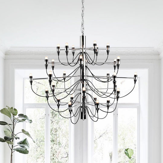 Pendantlightie-30-Light Vintage Statement Chandelier-Chandeliers-Chrome-