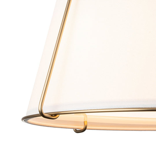 Pendantlightie-4-Light Linen Tapered Drum Semi Flush Mount-Semi Flush Mount-Nickel-