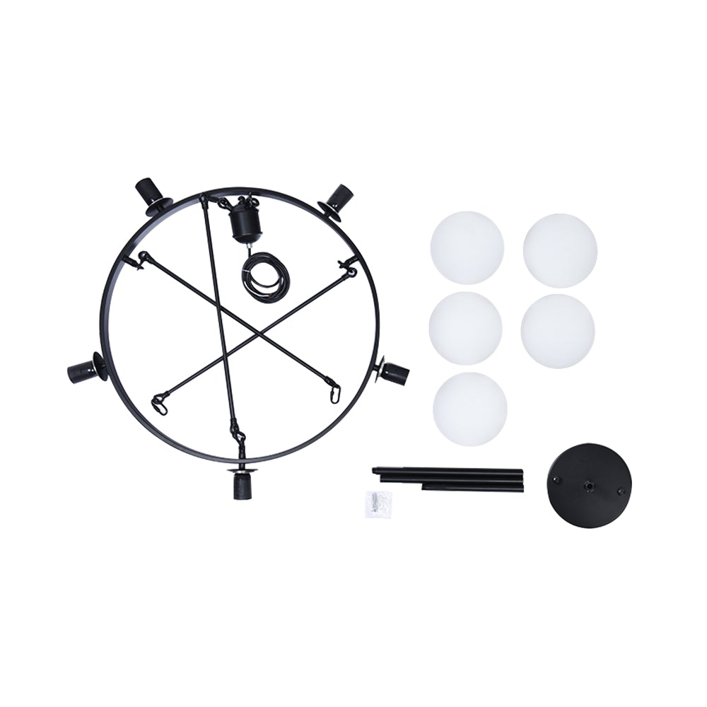 Pendantlightie-5-Light Black Bubble Chandelier-Chandeliers--