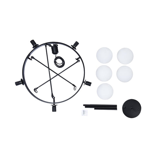 Pendantlightie-5-Light Black Bubble Chandelier-Chandeliers--