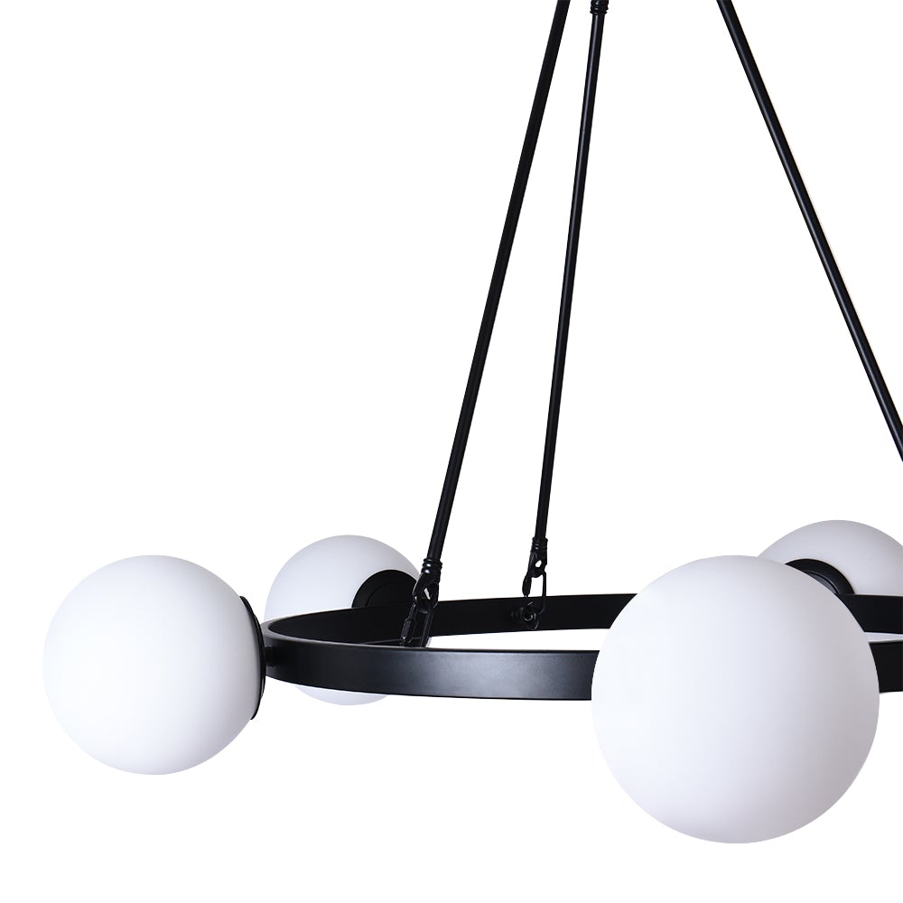 Pendantlightie-5-Light Black Bubble Chandelier-Chandeliers--