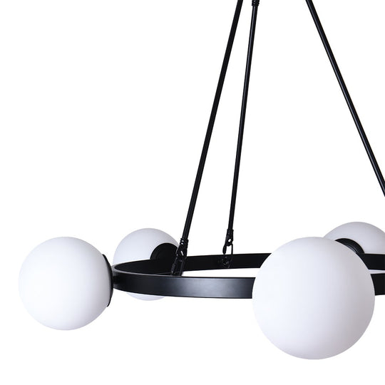 Pendantlightie-5-Light Black Bubble Chandelier-Chandeliers--
