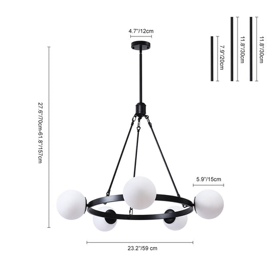 Pendantlightie-5-Light Black Bubble Chandelier-Chandeliers--