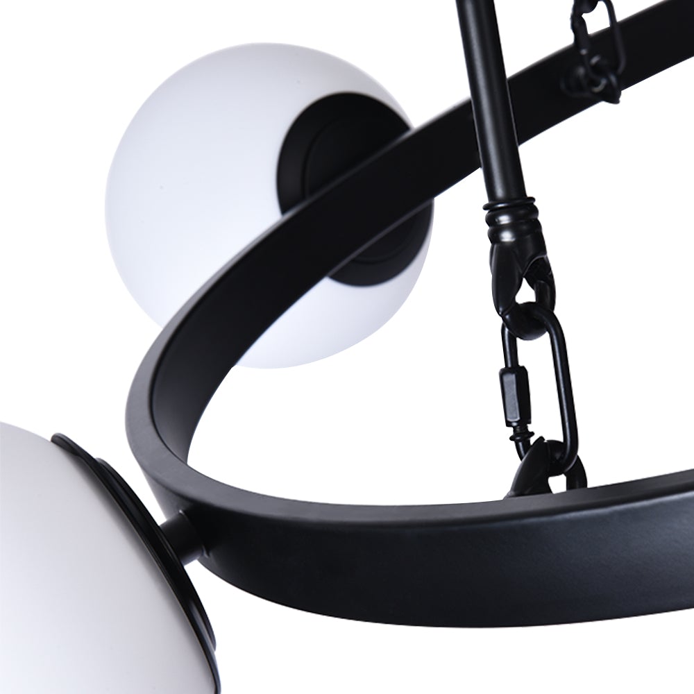 Pendantlightie-5-Light Black Bubble Chandelier-Chandeliers--