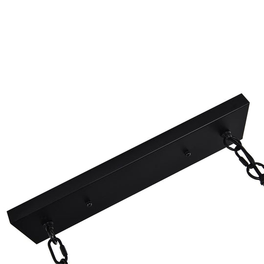 Pendantlightie-5-Light Rectangular Linear Kitchen Island Chandelier-Chandeliers-White-