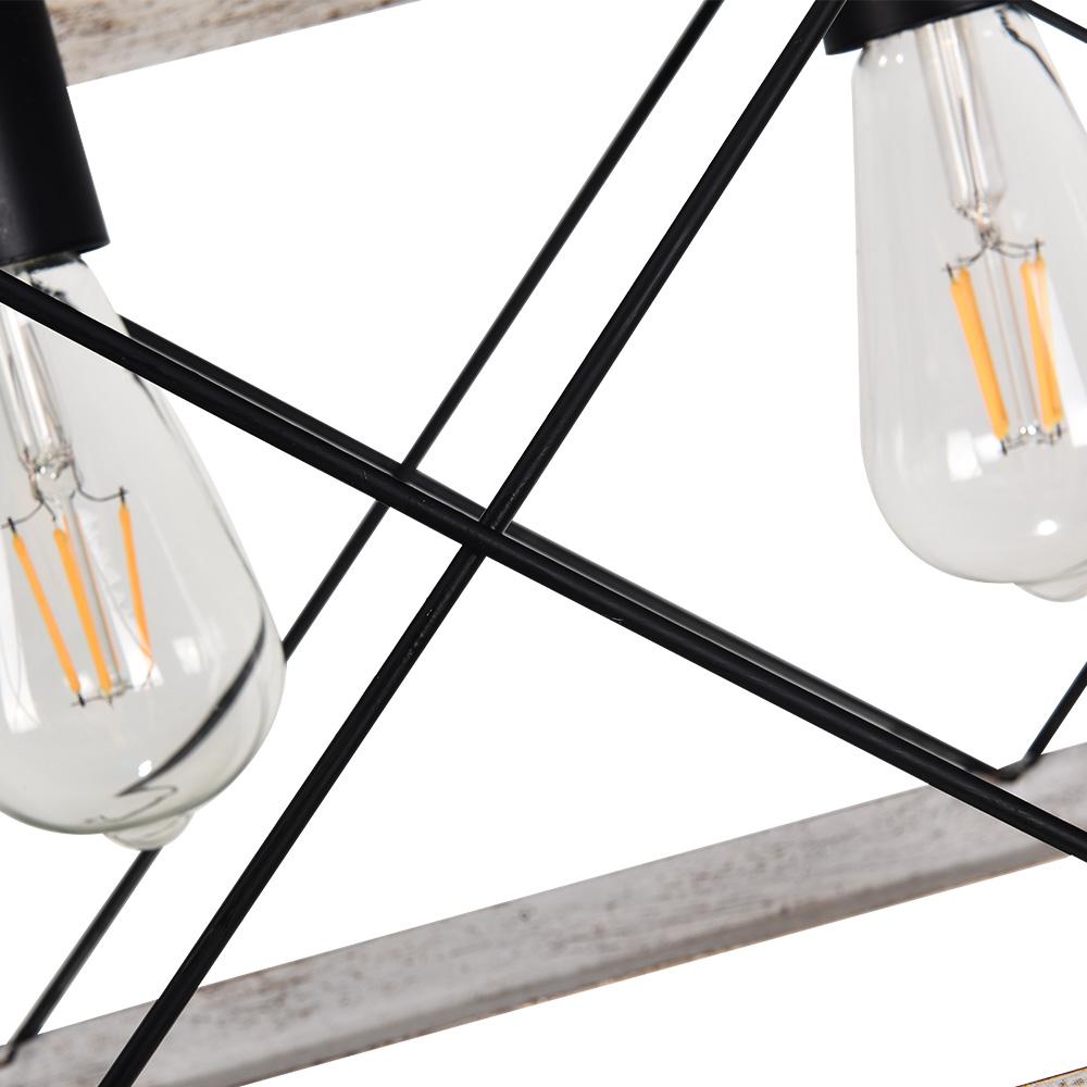 Pendantlightie-5-Light Rectangular Linear Kitchen Island Chandelier-Chandeliers-White-