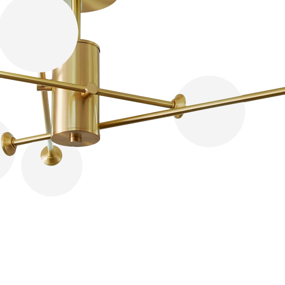 Pendantlightie-6-Light Glass Globe Sputnik Semi Flush Mount-Semi Flush Mount--