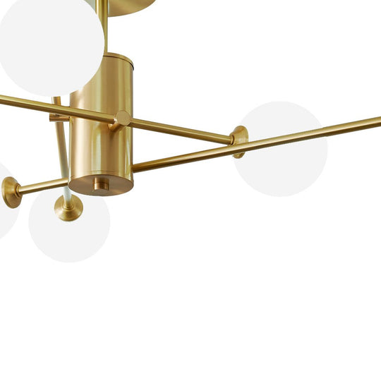 Pendantlightie-6-Light Glass Globe Sputnik Semi Flush Mount-Semi Flush Mount--
