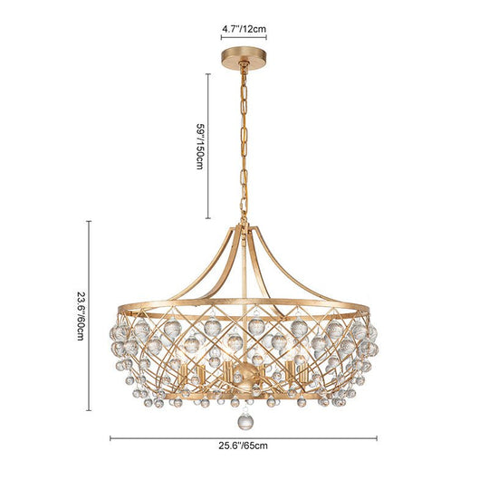 Pendantlightie-6-Light Luxe Glass Crystal Chandelier-Chandeliers--