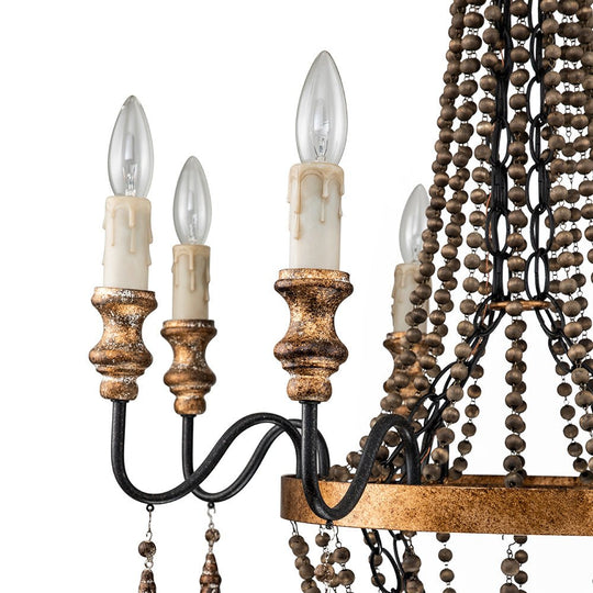 Pendantlightie-8-Light Candle Style Empire Beaded Chandelier-Chandeliers--