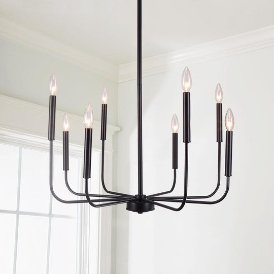 PendantLightie-8-Light Simple Metal Chandelier-Chandeliers--