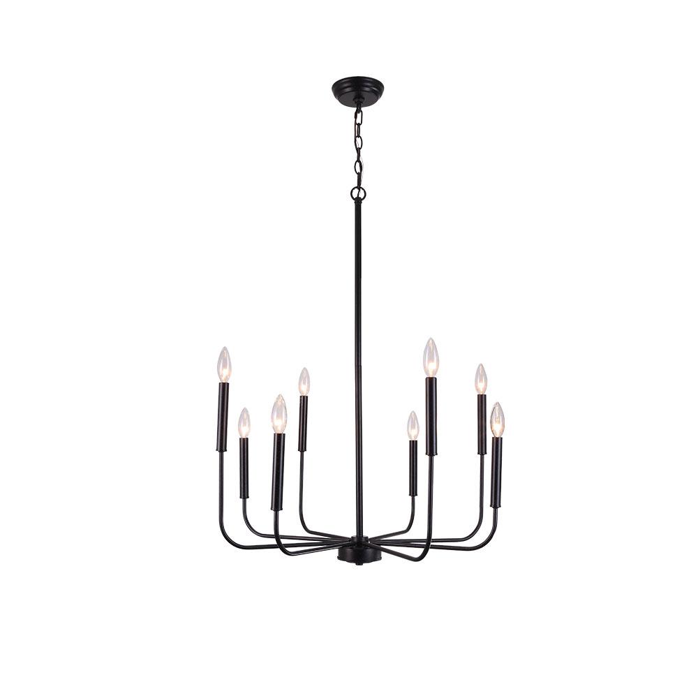 PendantLightie-8-Light Simple Metal Chandelier-Chandeliers--