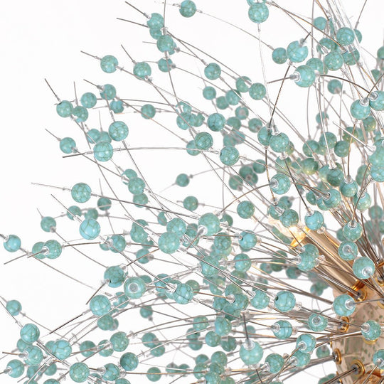Pendantlightie-9-Light Blue Dandelion Firework Chandelier-Chandeliers-Chrome-