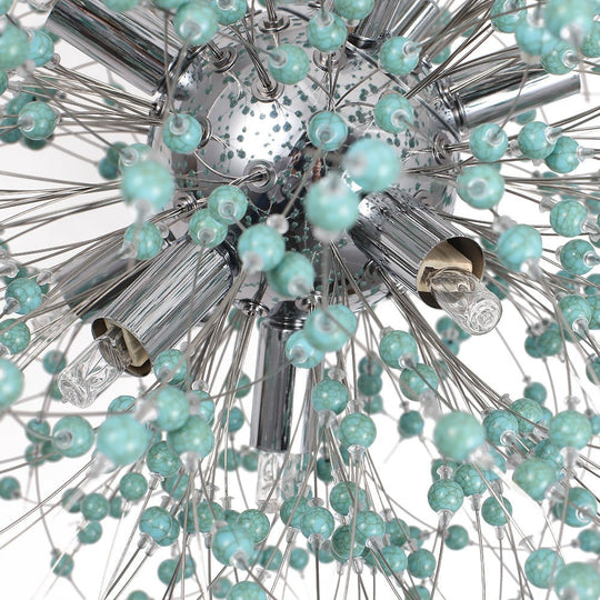 Pendantlightie-9-Light Blue Dandelion Firework Chandelier-Chandeliers-Chrome-