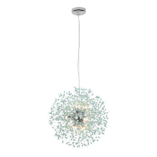 Pendantlightie-9-Light Blue Dandelion Firework Chandelier-Chandeliers-Chrome-