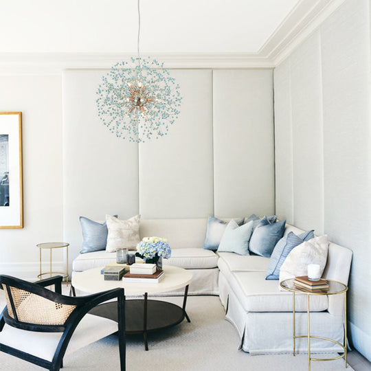 Pendantlightie-9-Light Blue Dandelion Firework Chandelier-Chandeliers-Gold-