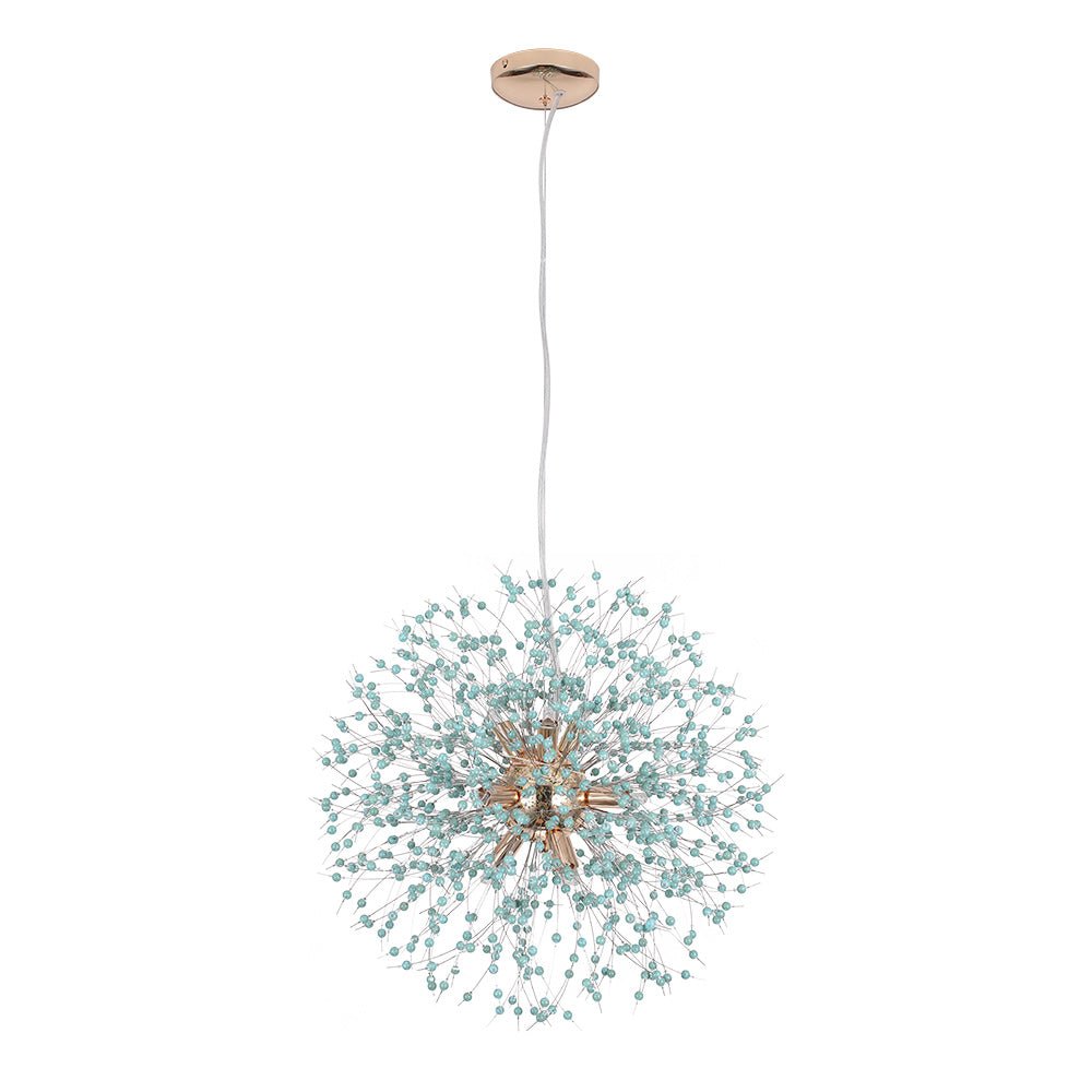 Pendantlightie-9-Light Blue Dandelion Firework Chandelier-Chandeliers-Gold-