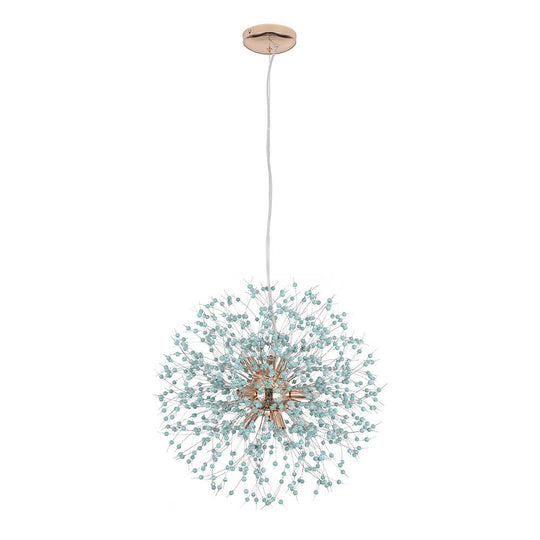Pendantlightie-9-Light Blue Dandelion Firework Chandelier-Chandeliers-Gold-