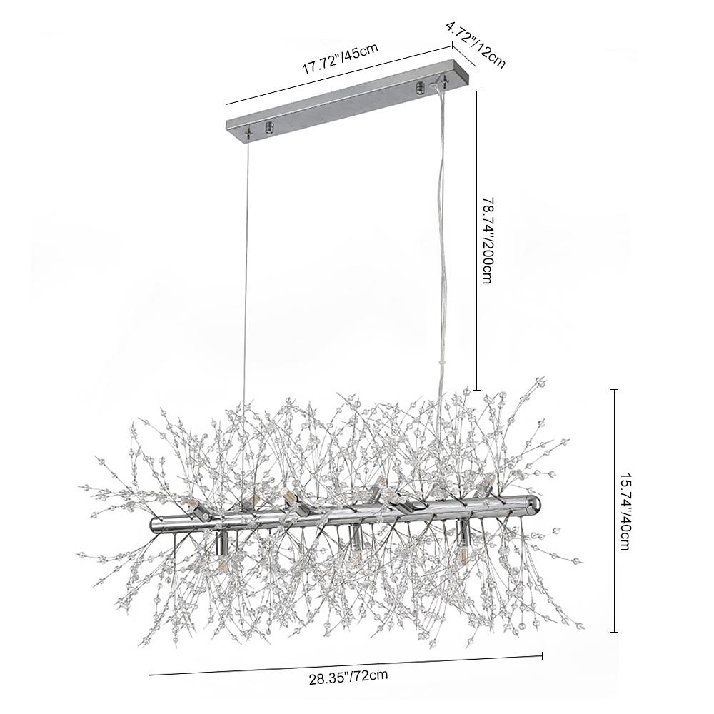 Pendantlightie-9-Light Linear Modern Crystal Chandelier-Chandeliers-Gold-