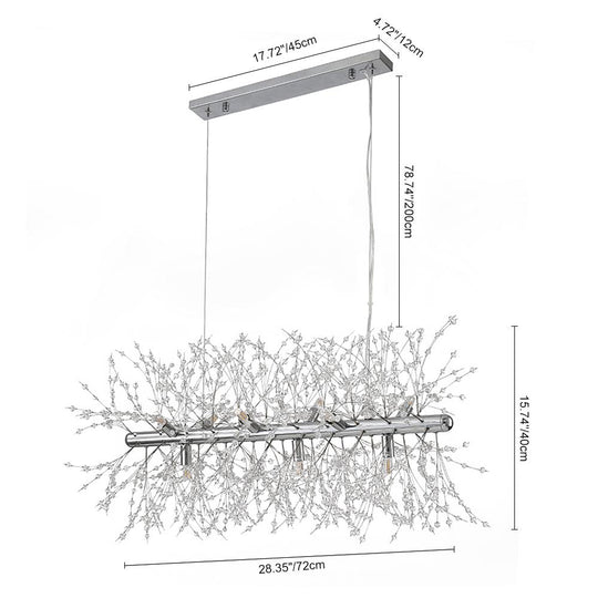 Pendantlightie-9-Light Linear Modern Crystal Chandelier-Chandeliers-Gold-
