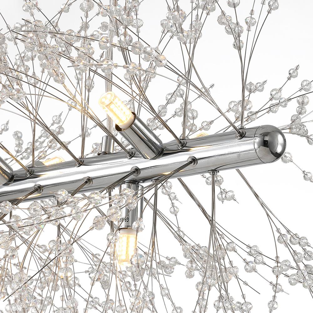 Pendantlightie-9-Light Linear Modern Crystal Chandelier-Chandeliers-Gold-