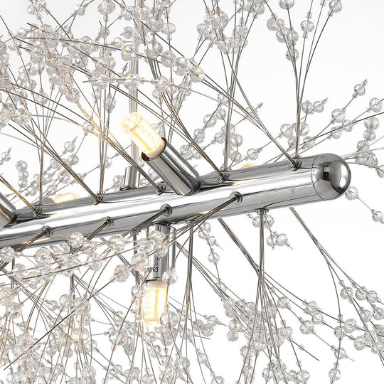 Pendantlightie-9-Light Linear Modern Crystal Chandelier-Chandeliers-Gold-