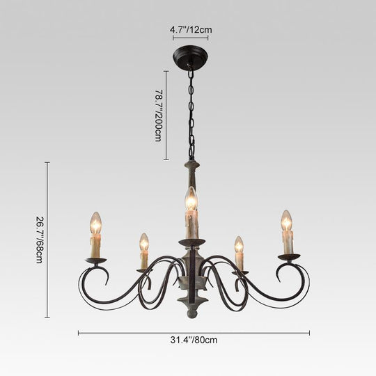 Pendantlightie-Antiqued 5-Light Candle Chandelier-Chandeliers--